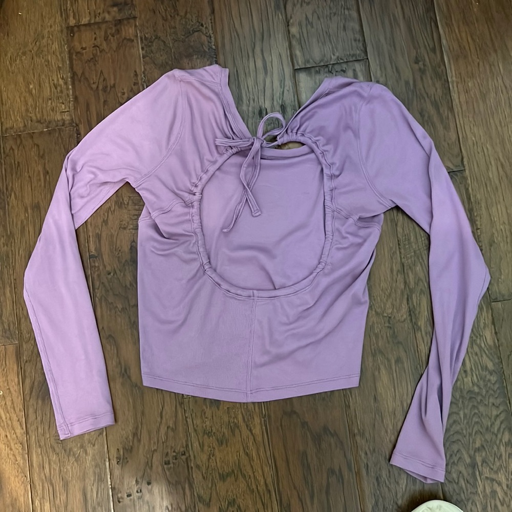 Long sleeve Lululemon open back shirt